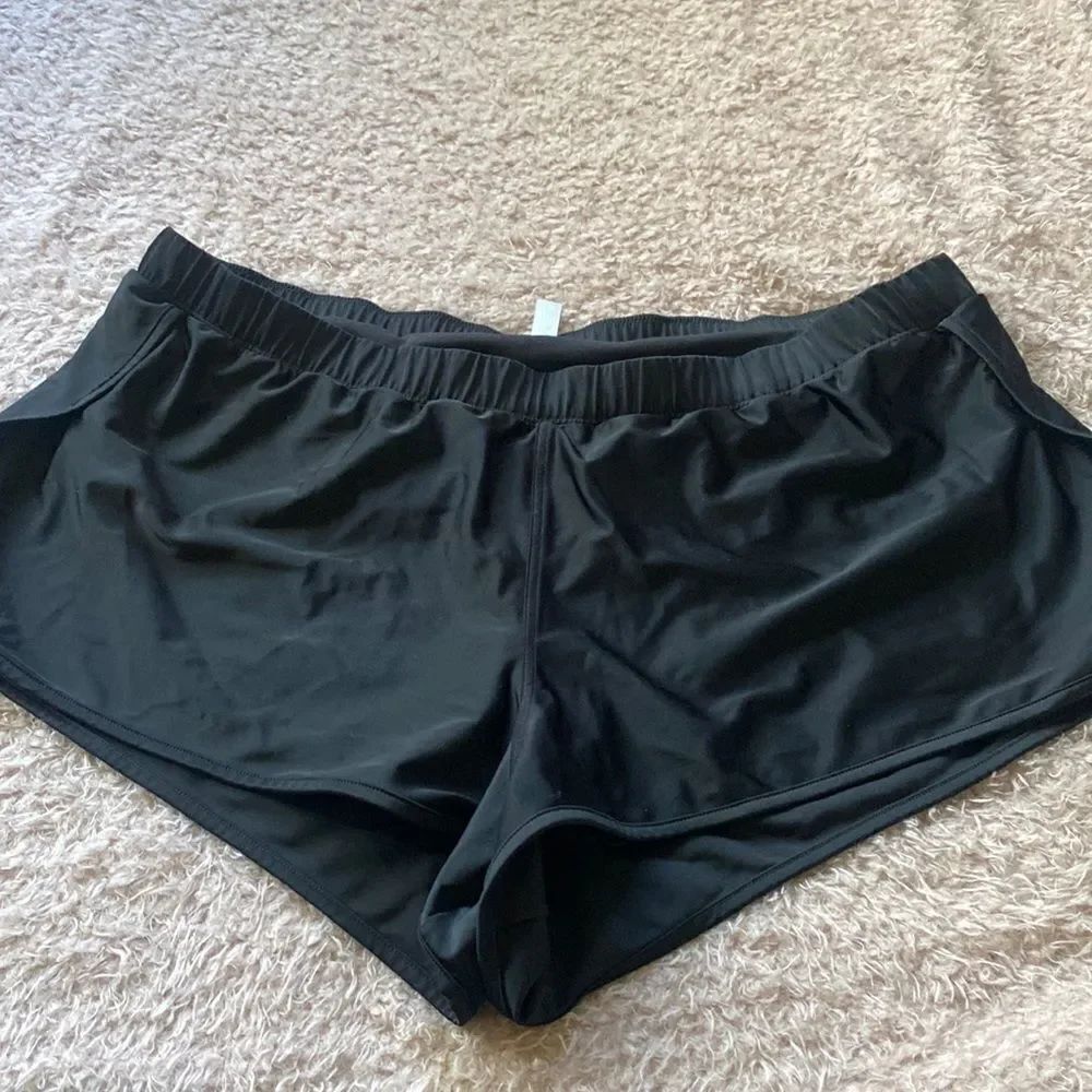 Lane Bryant Cacique Swimsuit Skirt Bottom Panties boy shorts RARE! 24 Black
